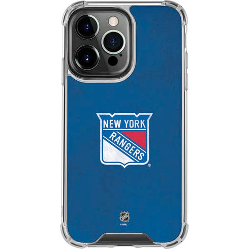 NHL New York Rangers Distressed iPhone 16 Pro Clear Case